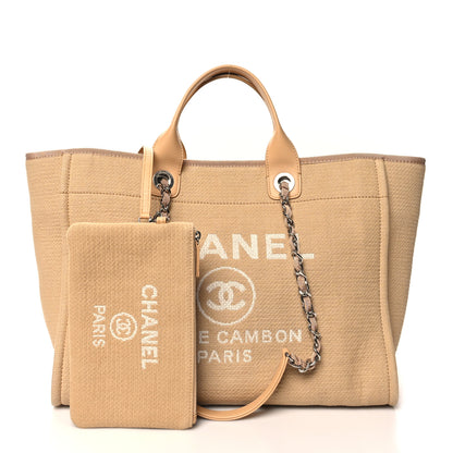 Chanel Mixed Fibers Medium Deauville Tote Beige 3 of 12