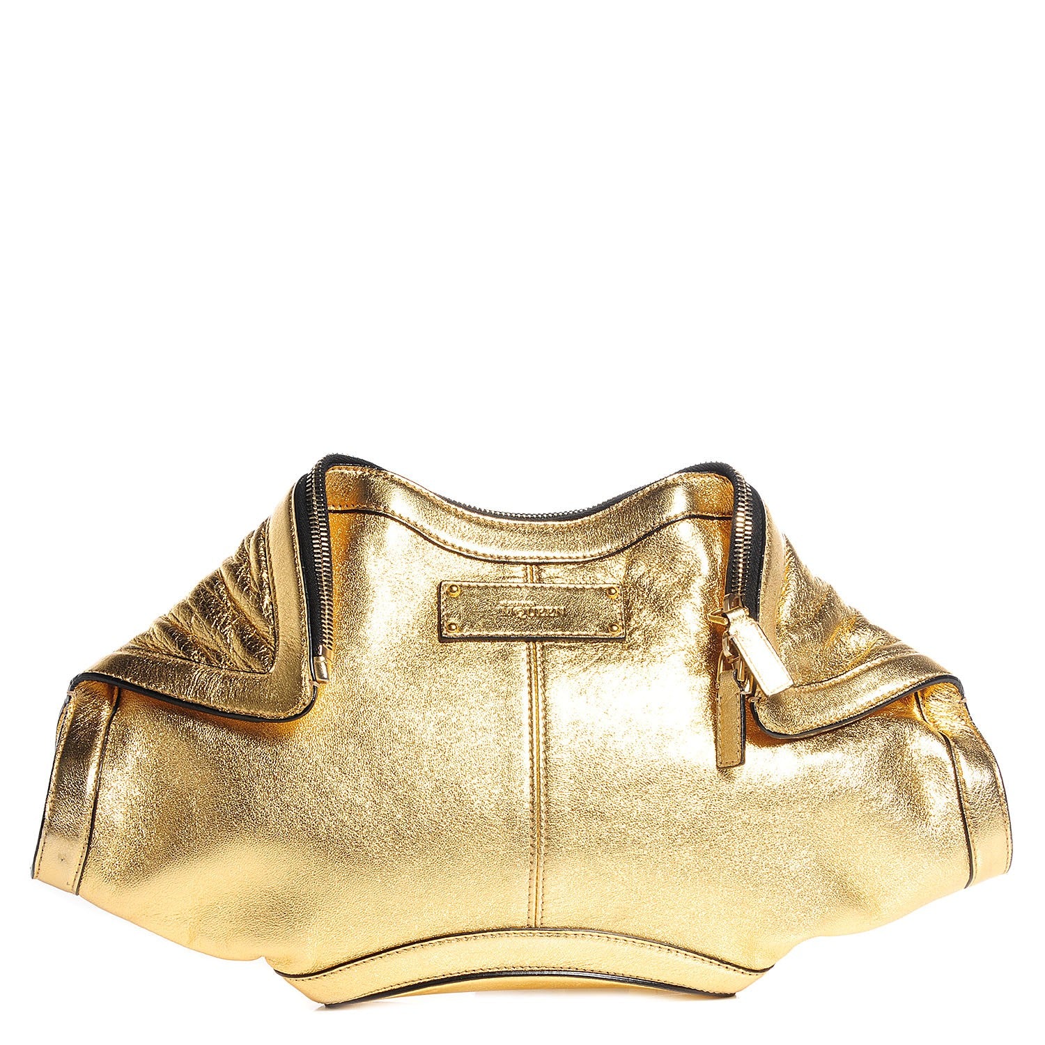 Alexander McQueen Lambskin De Manta Clutch Gold 1 of 7