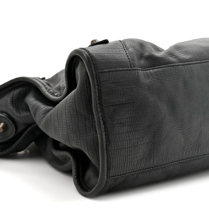 Balenciaga Calfskin Lizard Embossed Classic Hardware City Black 11 of 14