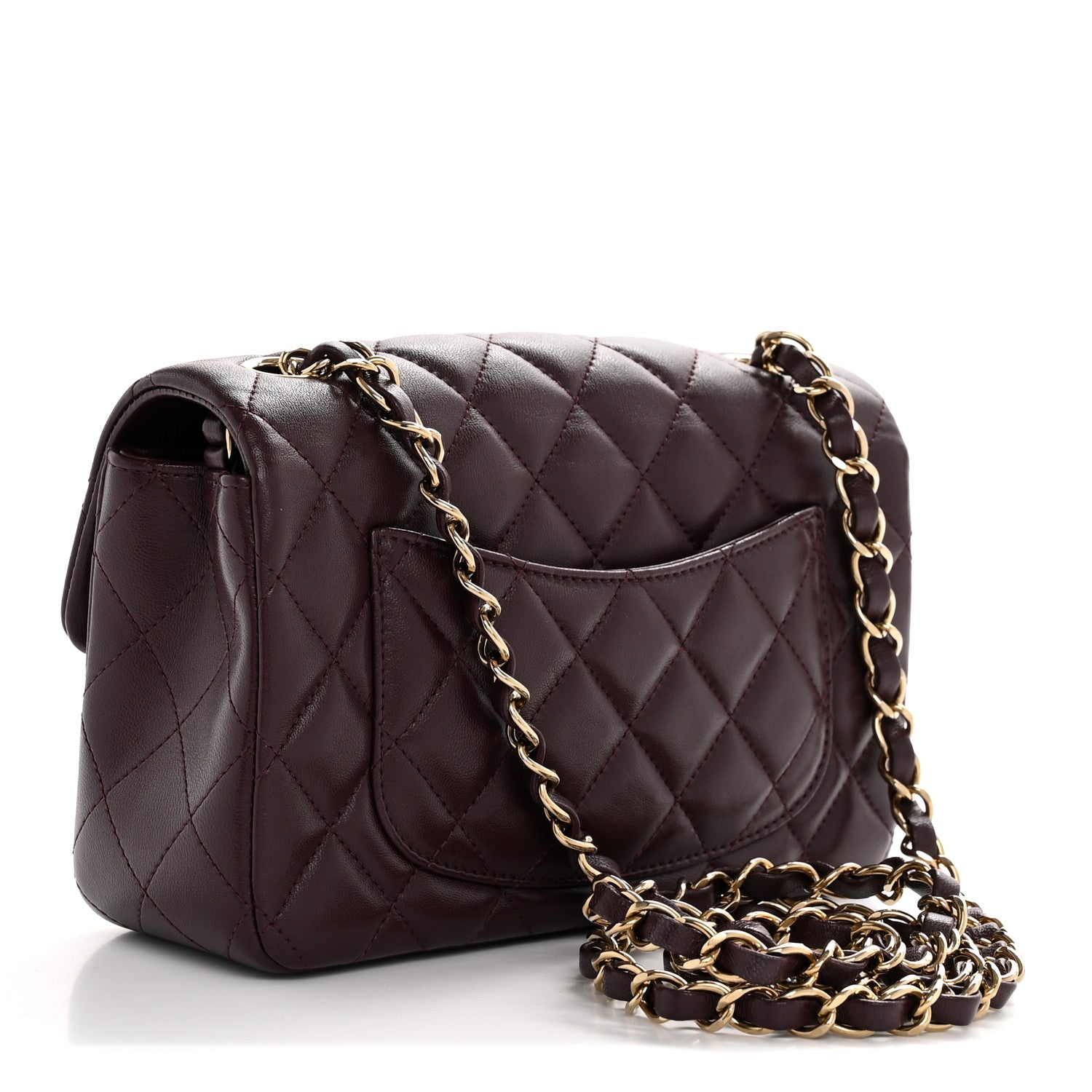 Chanel Lambskin Quilted Mini Rectangular Flap Dark Purple 3 of 12