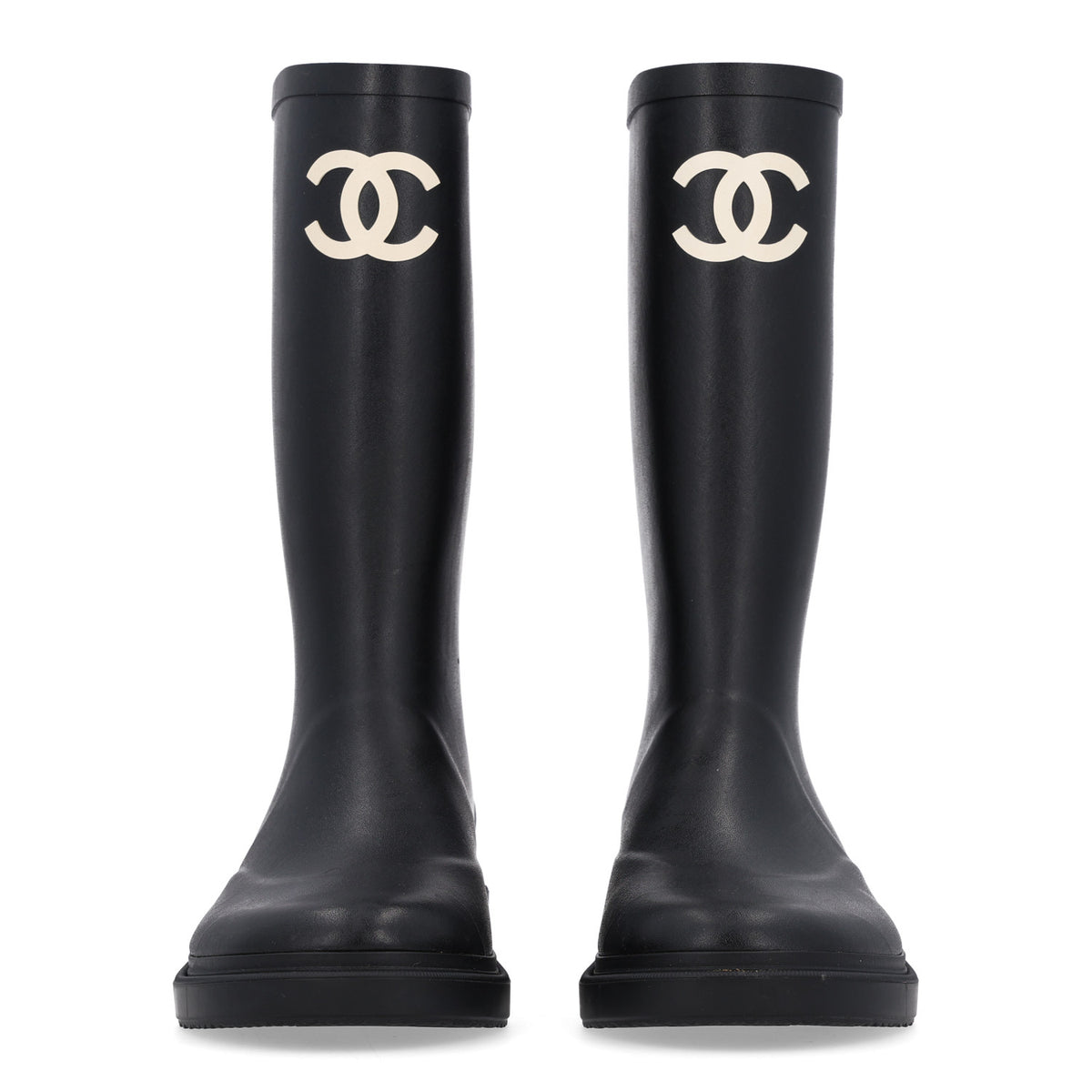 Chanel Caoutchouk CC High Boots 39 Black 3 of 11