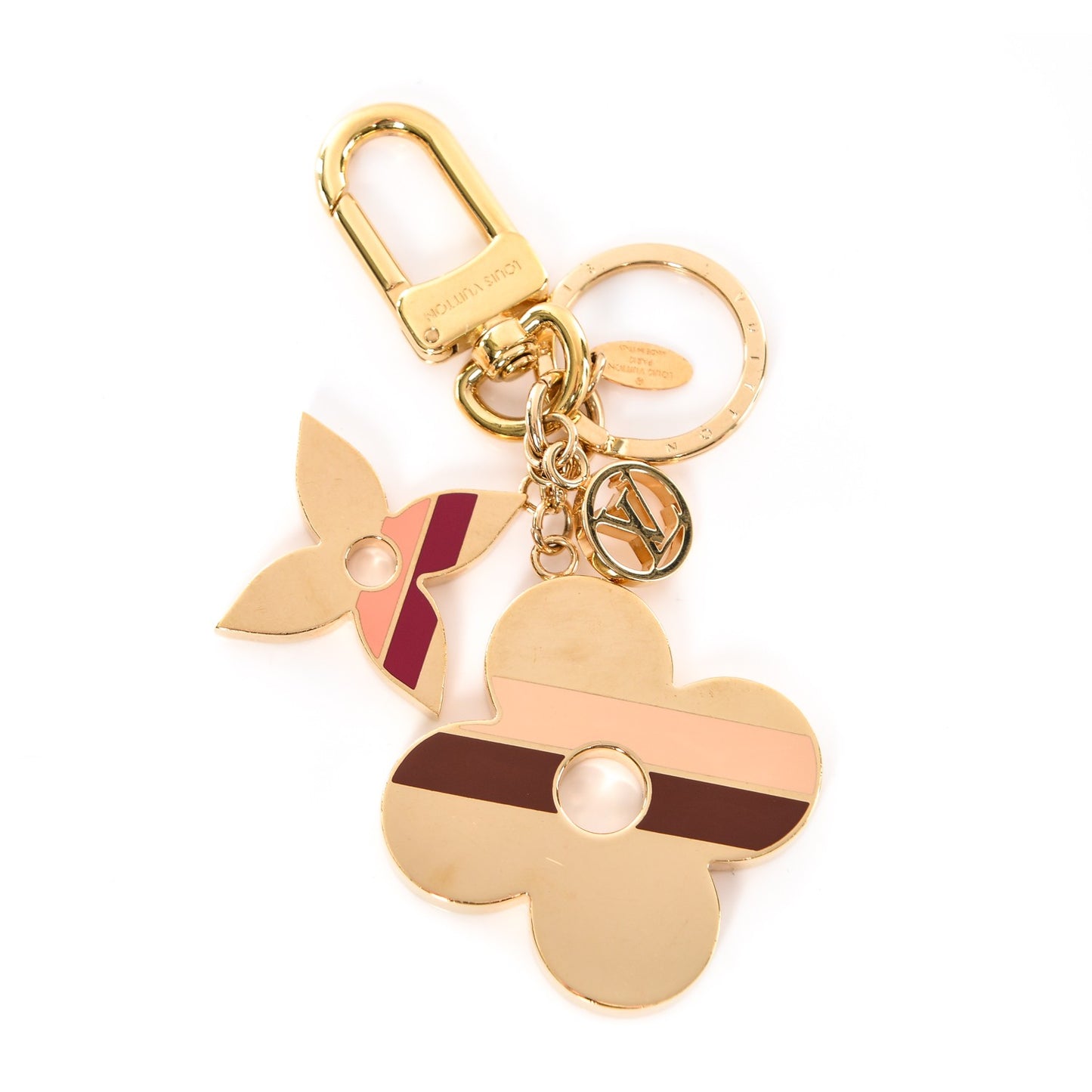Stripes Flowers Bag Charm