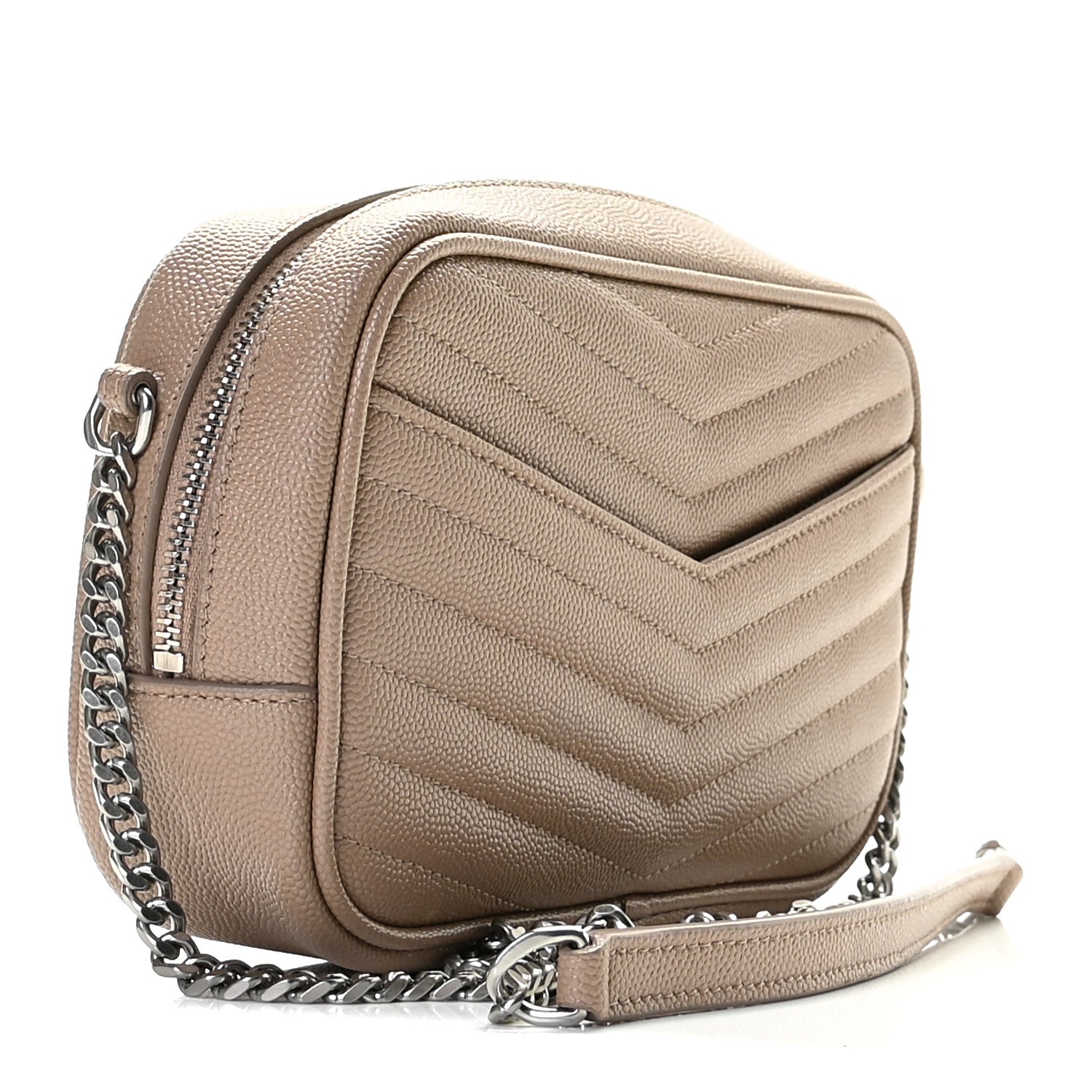 Saint Laurent Grain De Poudre Matelasse Monogram Mini Lou Camera Bag Gold Sand 2 of 10