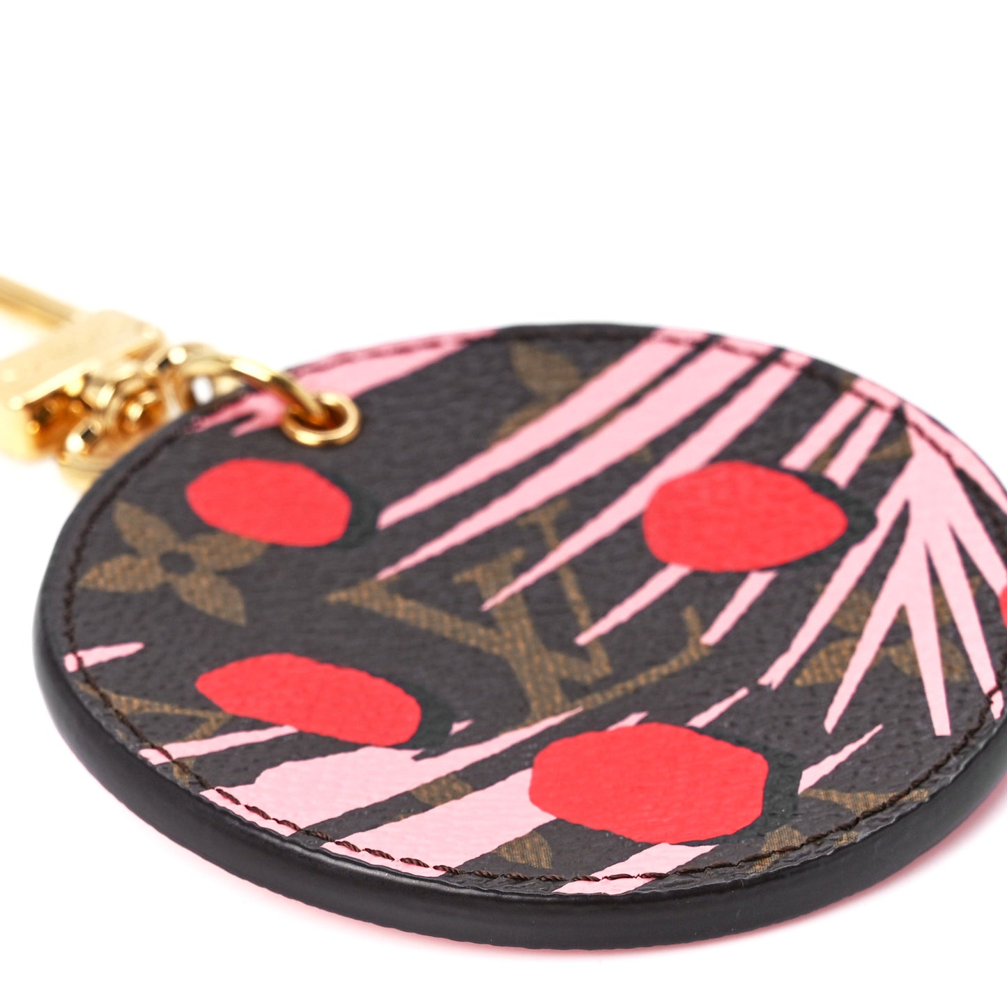 Monogram Jungle Dots Bag Charm Key Ring Sugar Pink Poppy