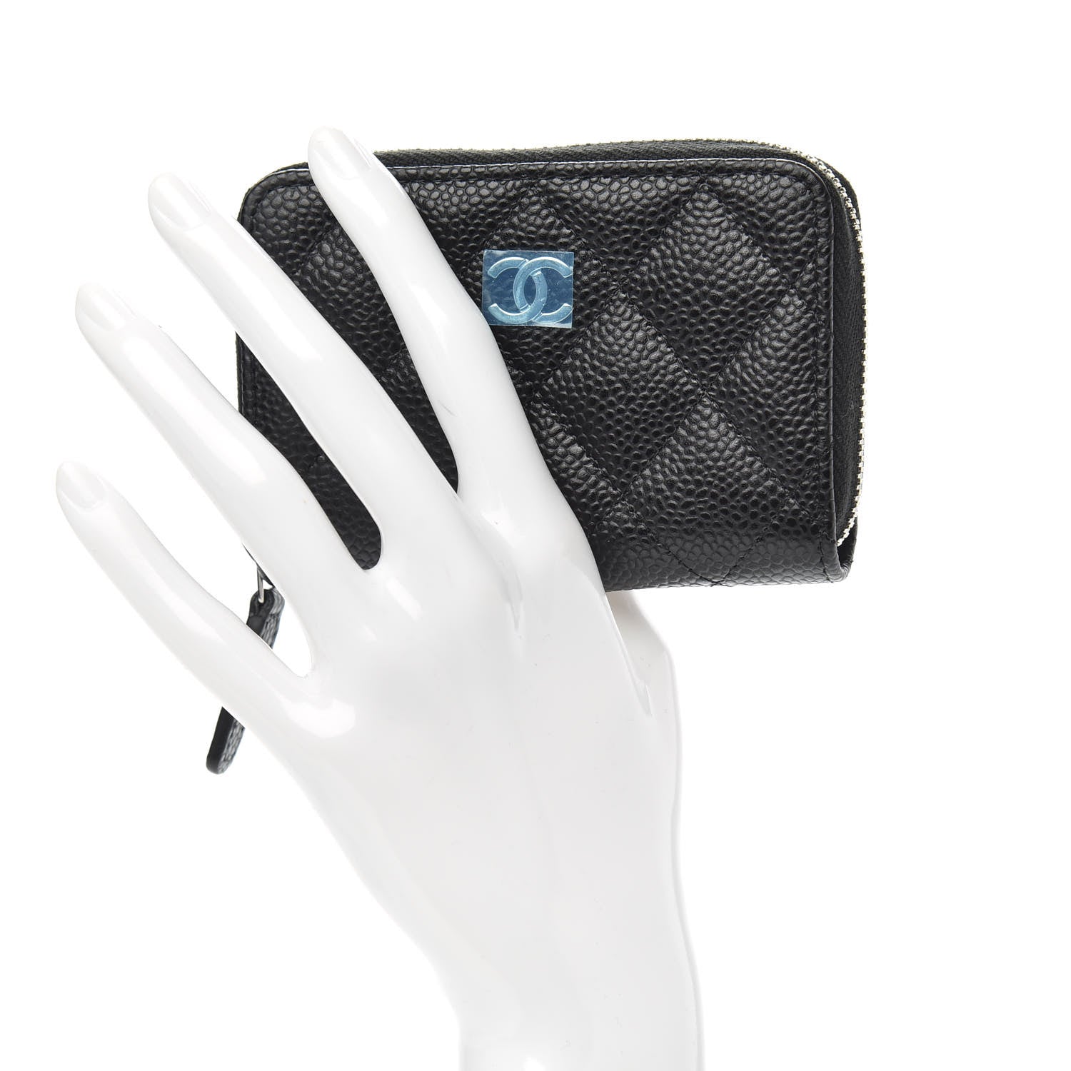 Chanel Caviar Quilted Zip Coin Purse Black 2 of 8