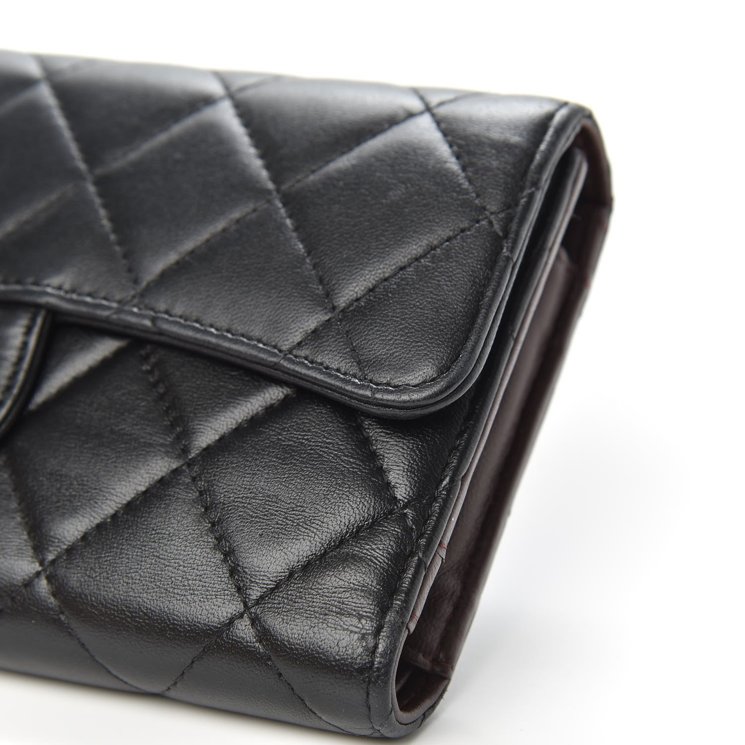 Chanel Lambskin Quilted Large Flap Wallet Black 9 of 13