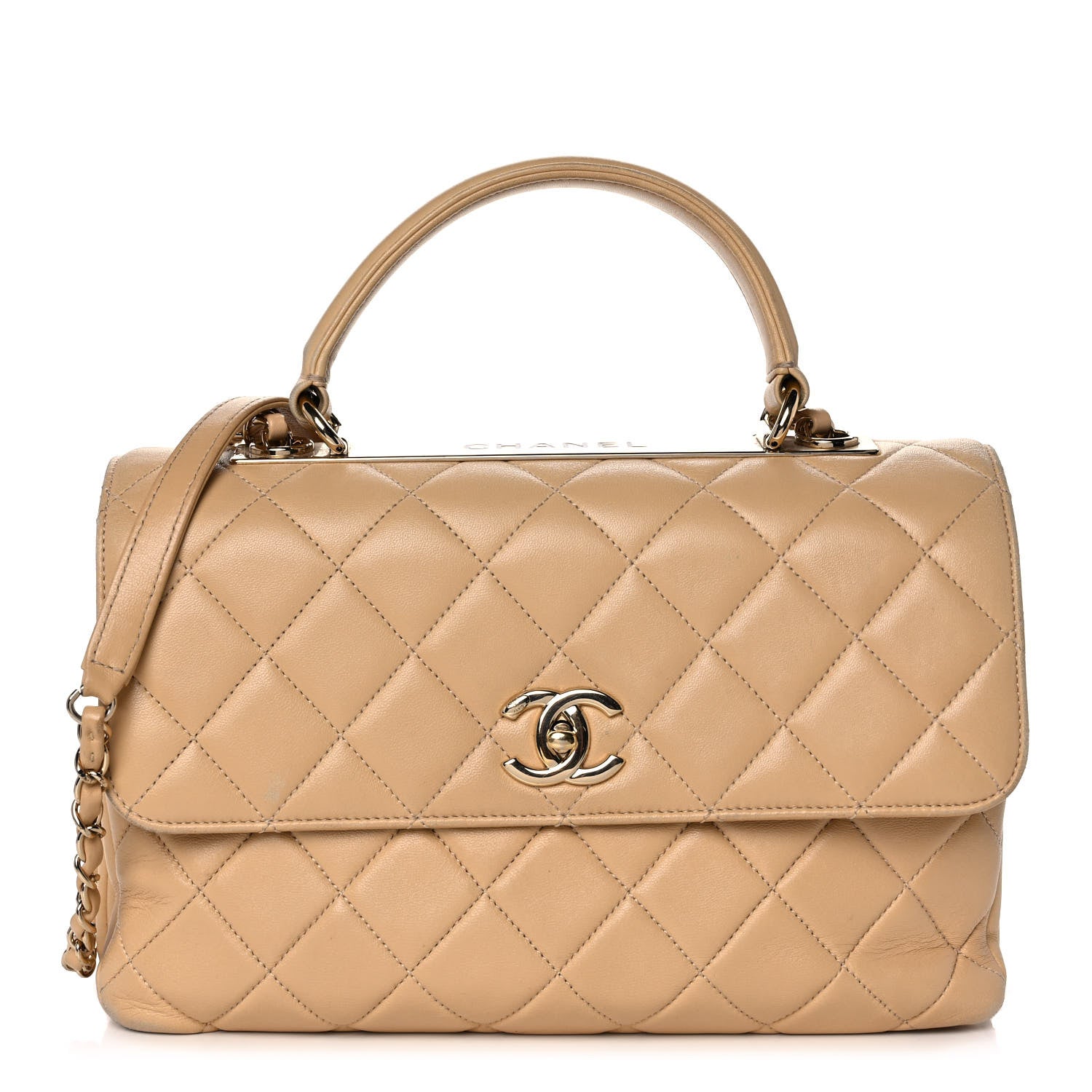 Chanel Lambskin Quilted Medium Trendy CC Flap Dual Handle Bag Beige 1 of 12