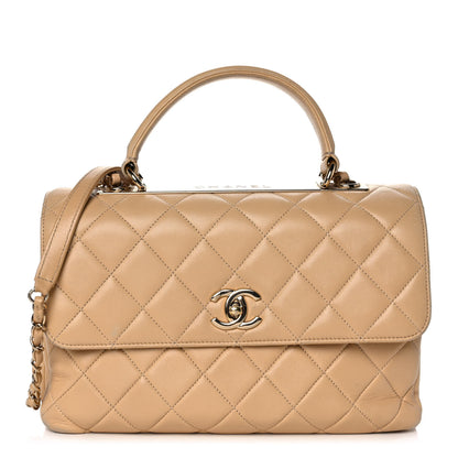 Chanel Lambskin Quilted Medium Trendy CC Flap Dual Handle Bag Beige 1 of 12