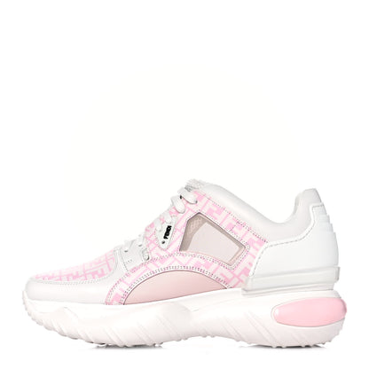 Fendi Calfskin Mesh FF Mens Chunky Sneakers 8 Pink White 1 of 7
