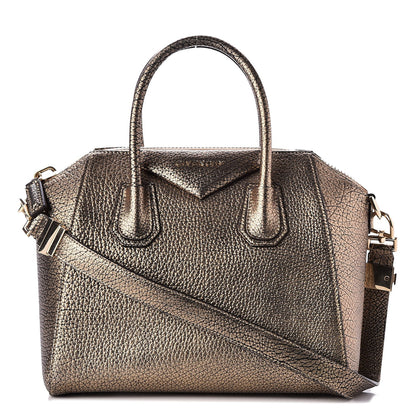 Givenchy Crackled Metallic Sugar Goatskin Small Antigona Light Gold 1 of 11