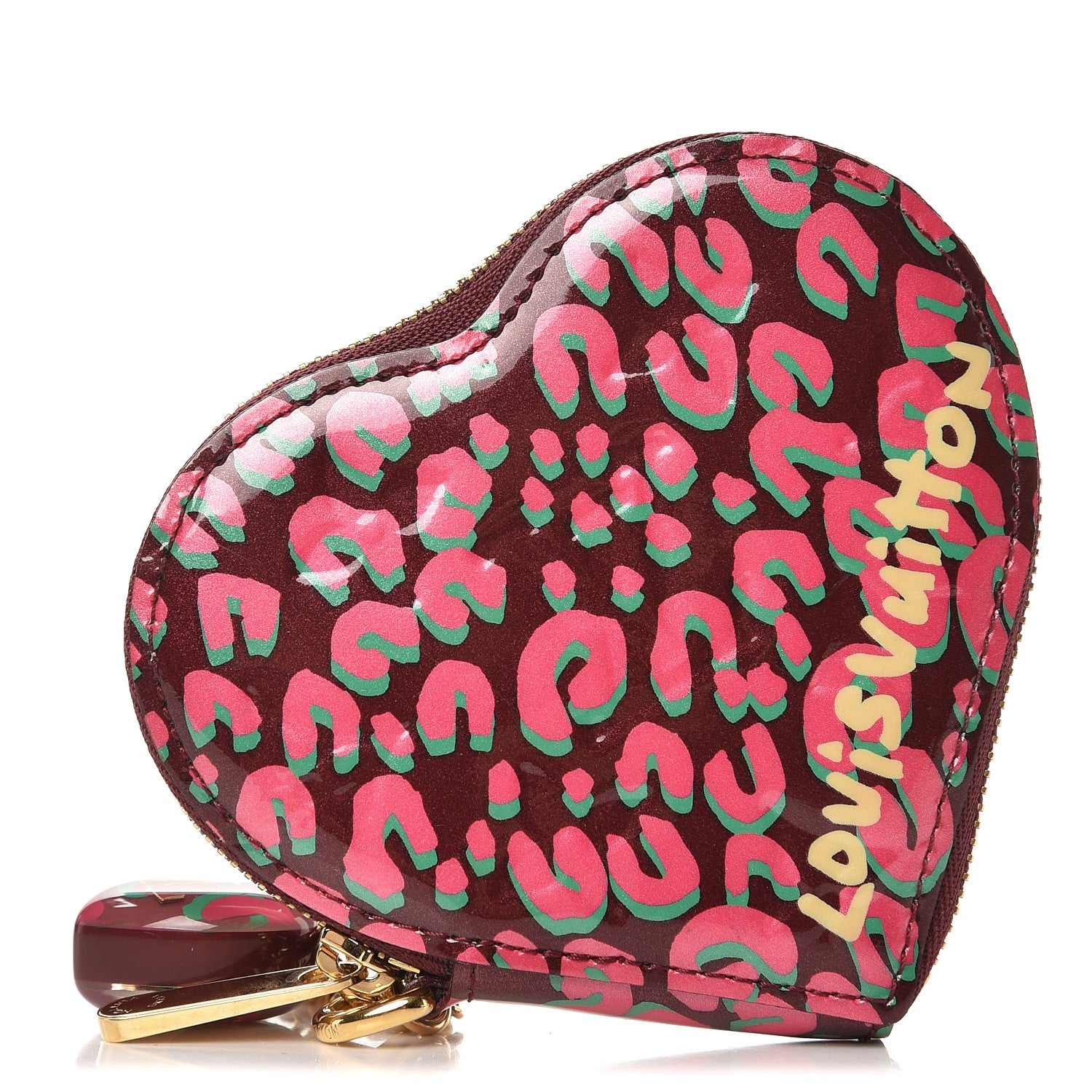 Louis Vuitton Vernis Leopard Coeur Heart Coin Purse Rouge Fauviste 1 of 6