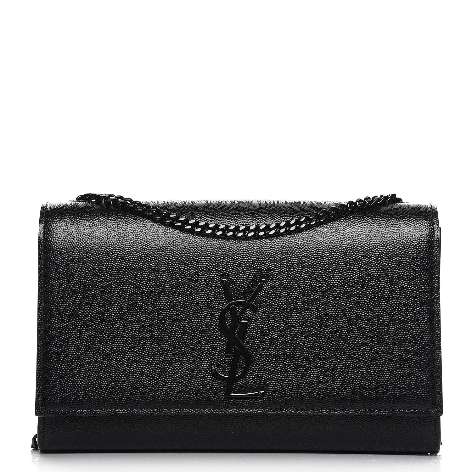 Saint Laurent Grain De Poudre Medium Classic Monogram Kate Satchel Black 1 of 7