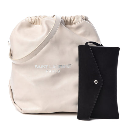 Saint Laurent Lambskin Teddy Drawstring Bag Blac Vintage 1 of 12