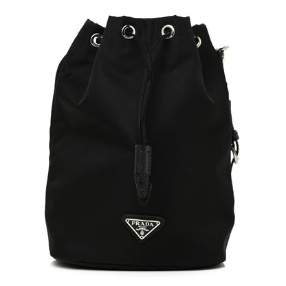 Prada Saffiano Tessuto Nylon Vela Bucket Wristlet Black 1 of 10