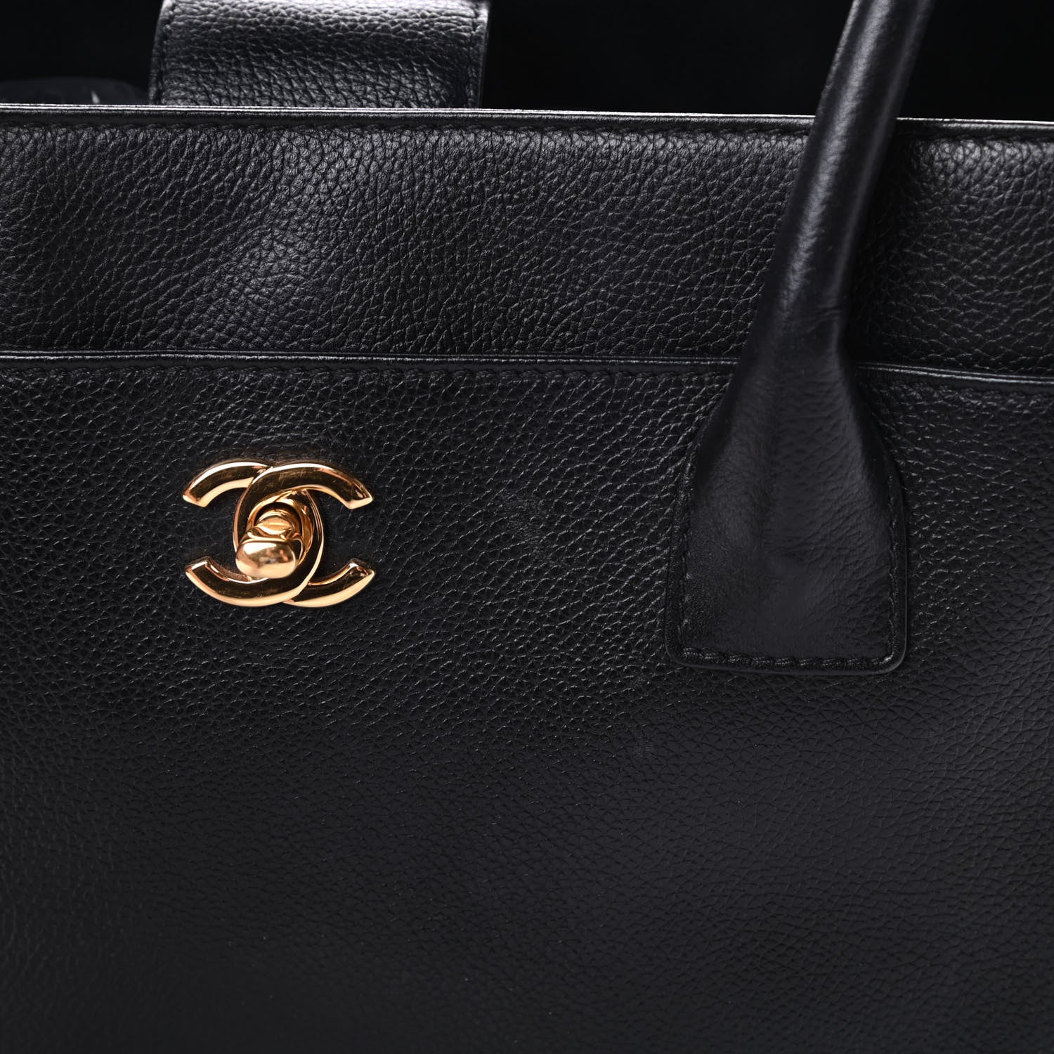 Chanel Calfskin Tall Cerf Tote Black 17 of 22