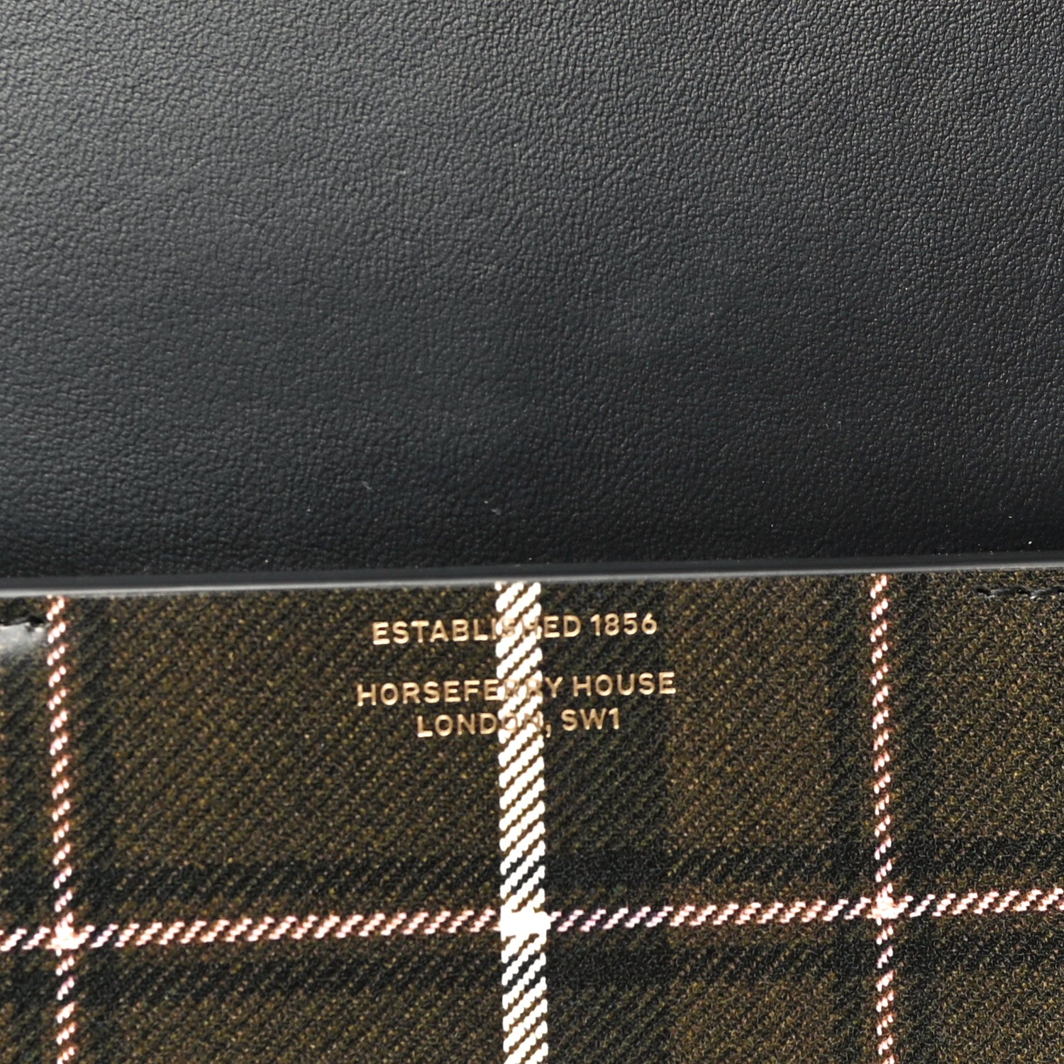 Burberry Calfskin Tartan Print Large Grace Bag Dark Green 8 of 17