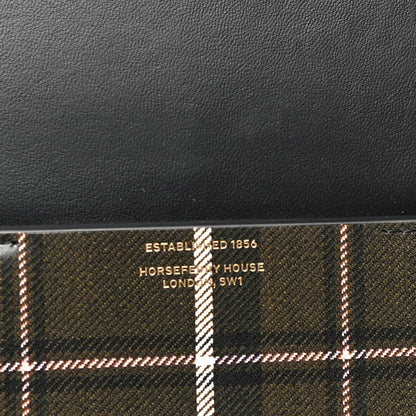 Burberry Calfskin Tartan Print Large Grace Bag Dark Green 8 of 17