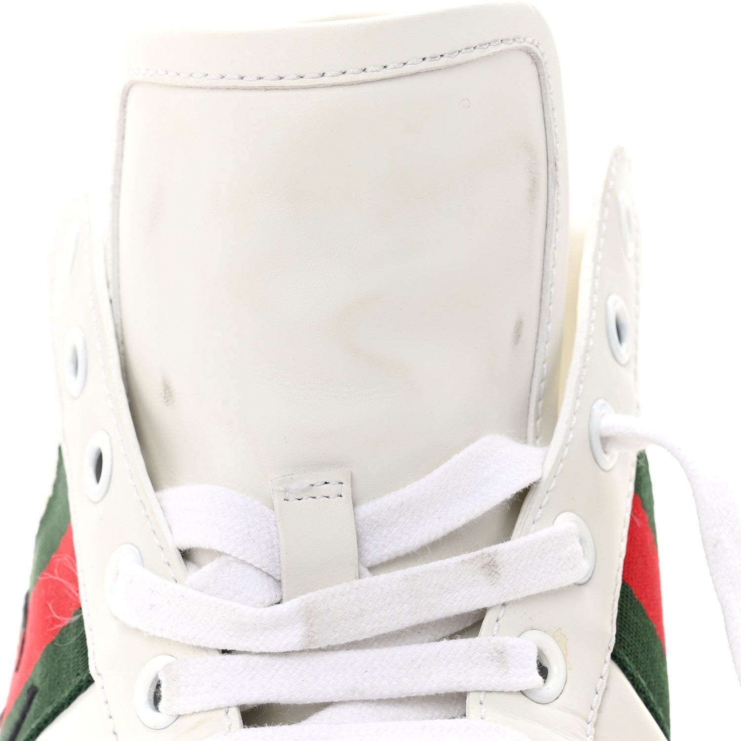 Gucci Calfskin Gucci 100 Womens Ace Sneakers 39.5 White Hibiscus Red 11 of 12