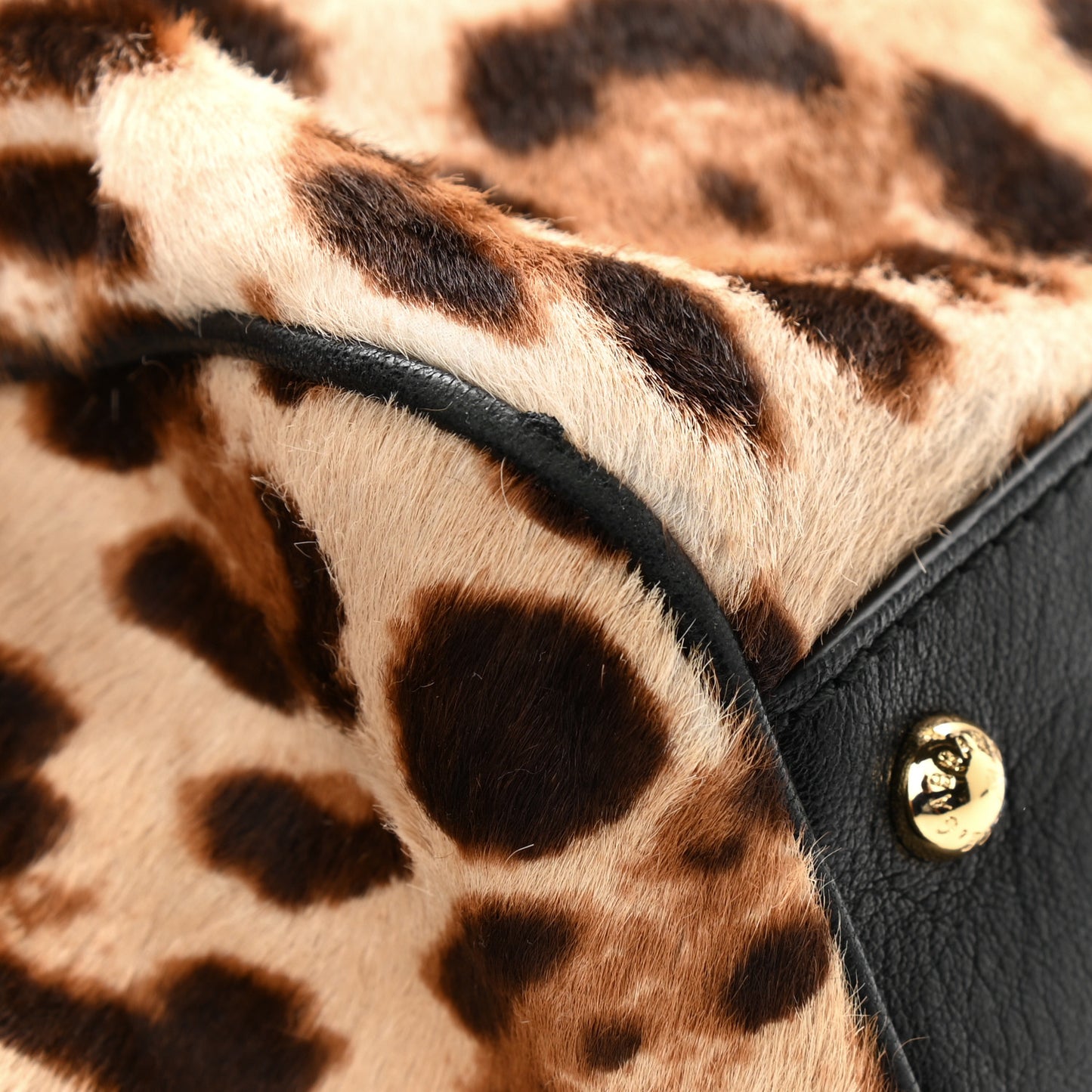 Calf Hair Leopard Print Miss Sicily Satchel Naturale
