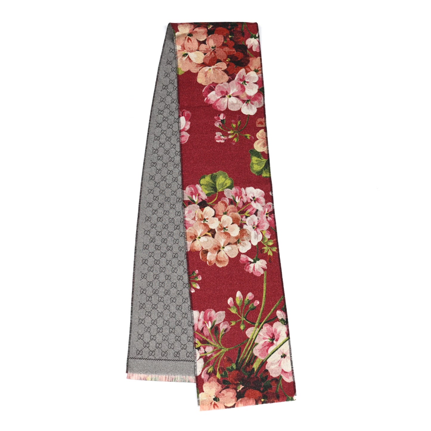 Wool GG Monogram Miniorophin Scarf Lacquer Pink