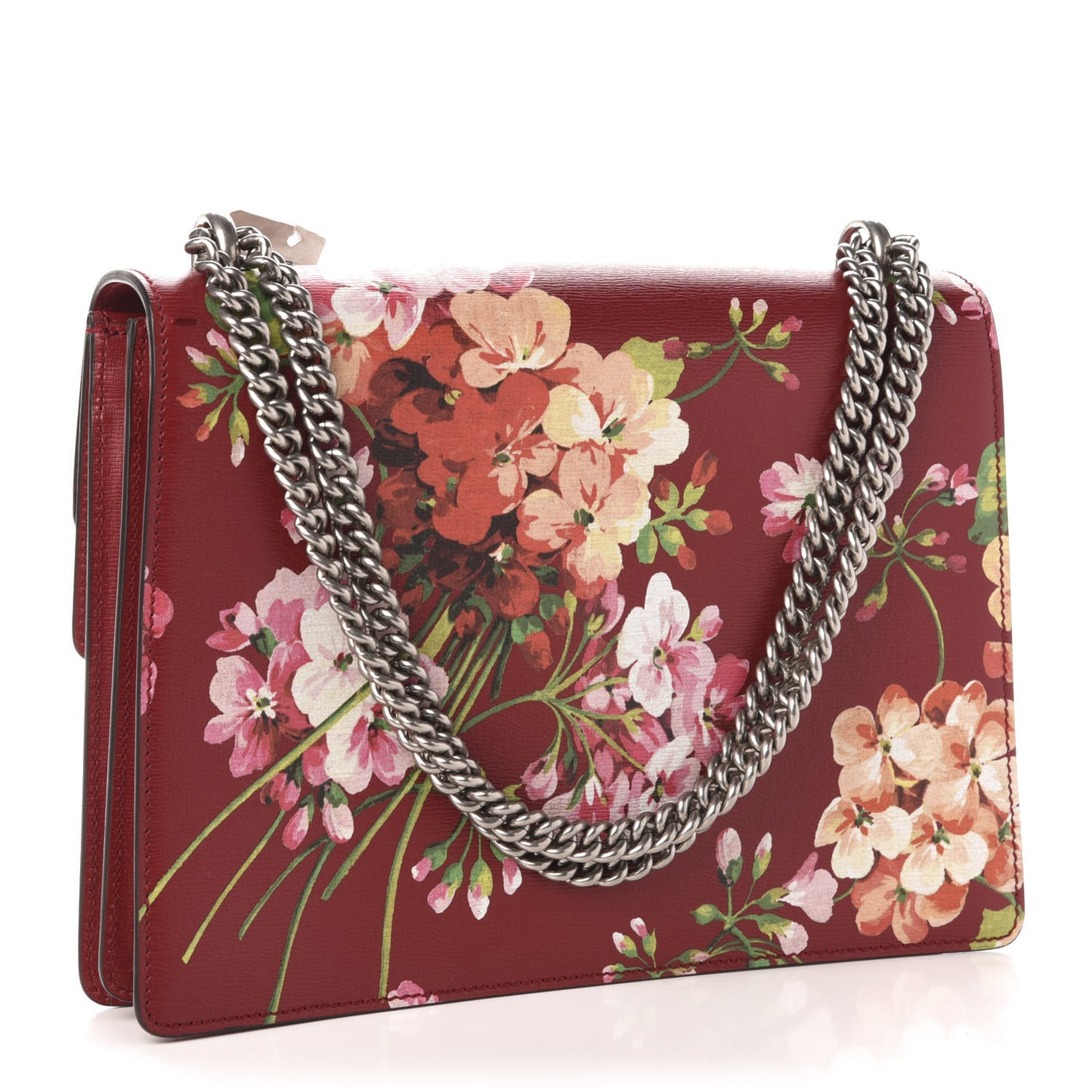 Calfskin Blooms Print Medium Dionysus Shoulder Bag Romantic Cherry Multicolor