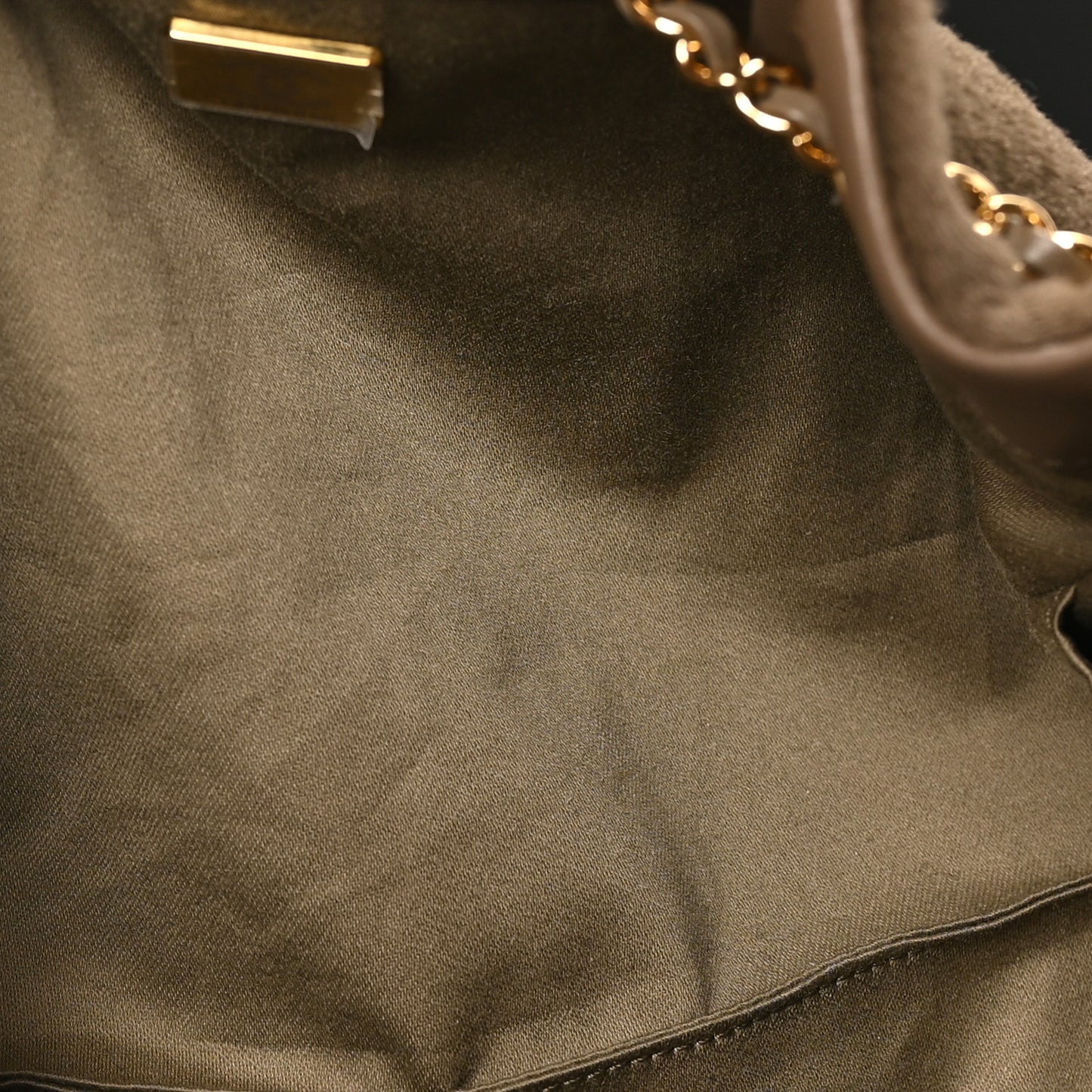 Pony Hair Mini Chanel 25 Handbag Dark Khaki