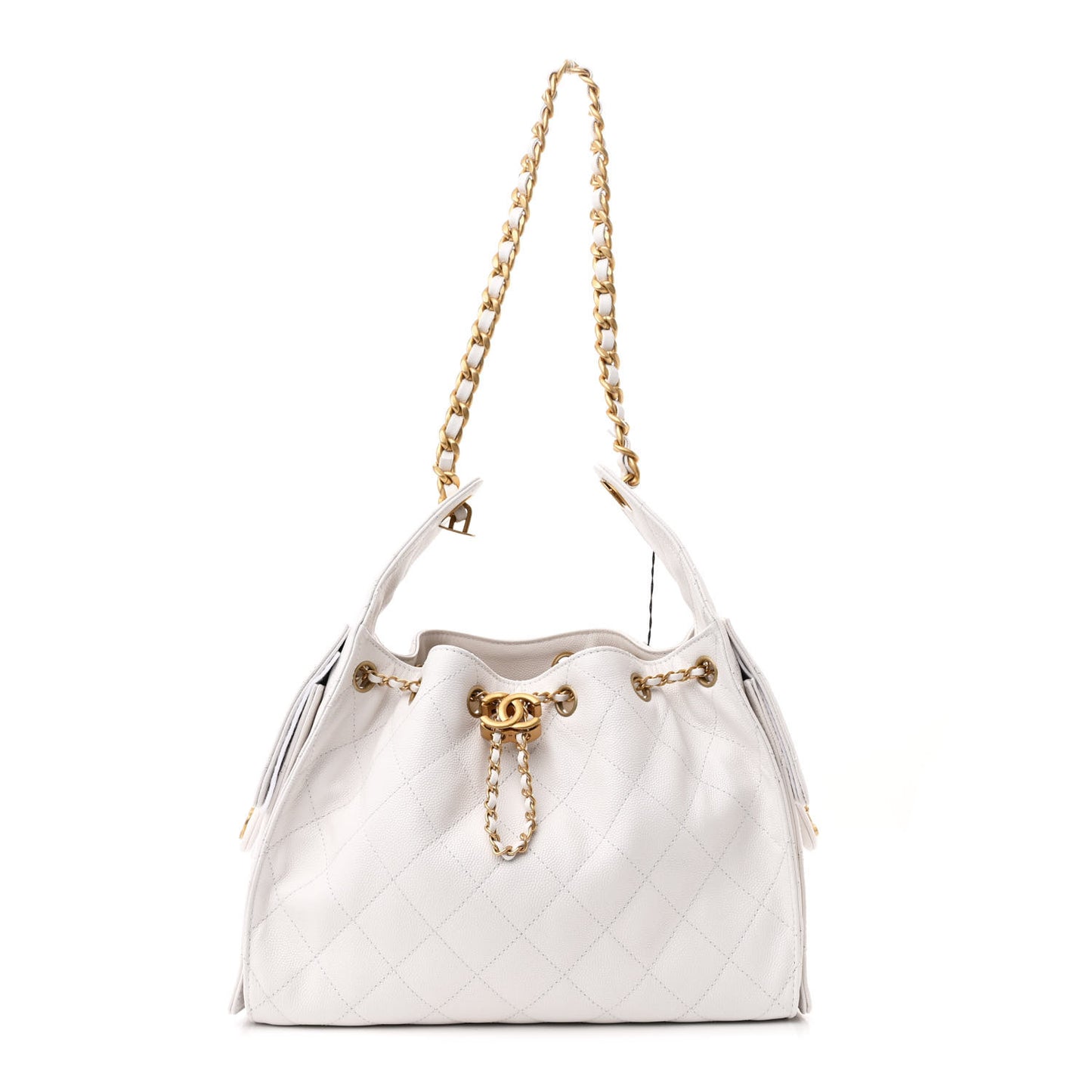 Caviar Quilted Small Chanel 25 Handbag White