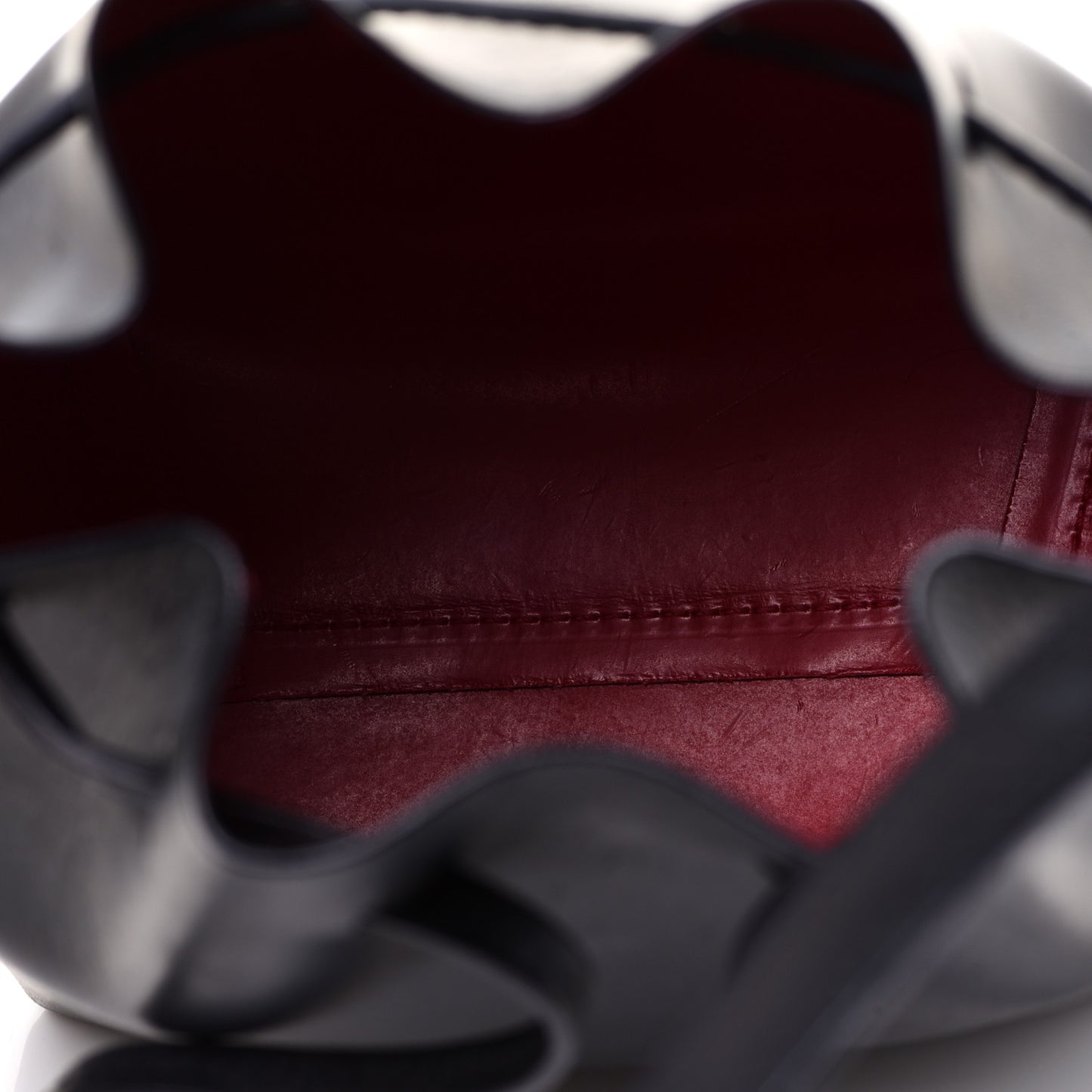 Vegetable Tanned Calfskin Mini Mini Bucket Bag Black Flamma