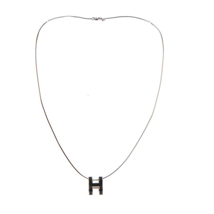 Hermes Lacquered Pop H Pendant Necklace Black 3 of 6