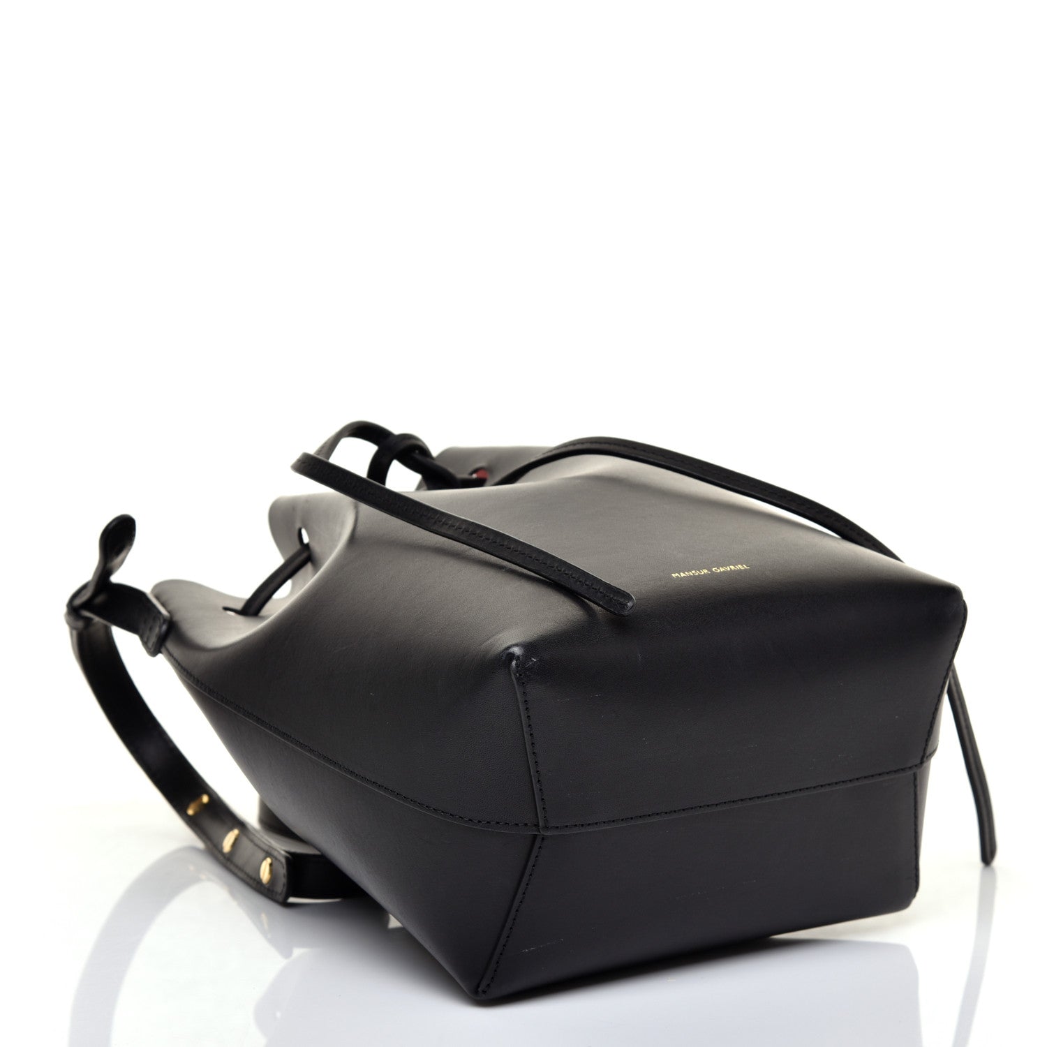 Mansur Gavriel Vegetable Tanned Calfskin Mini Bucket Bag Black Flamma 4 of 9