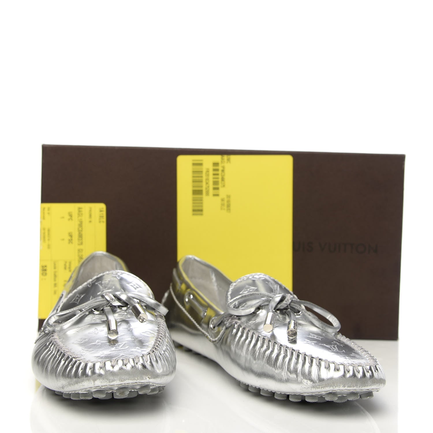 Louis Vuitton Calfskin Monogram Gloria Loafers 37.5 Silver 10 of 10