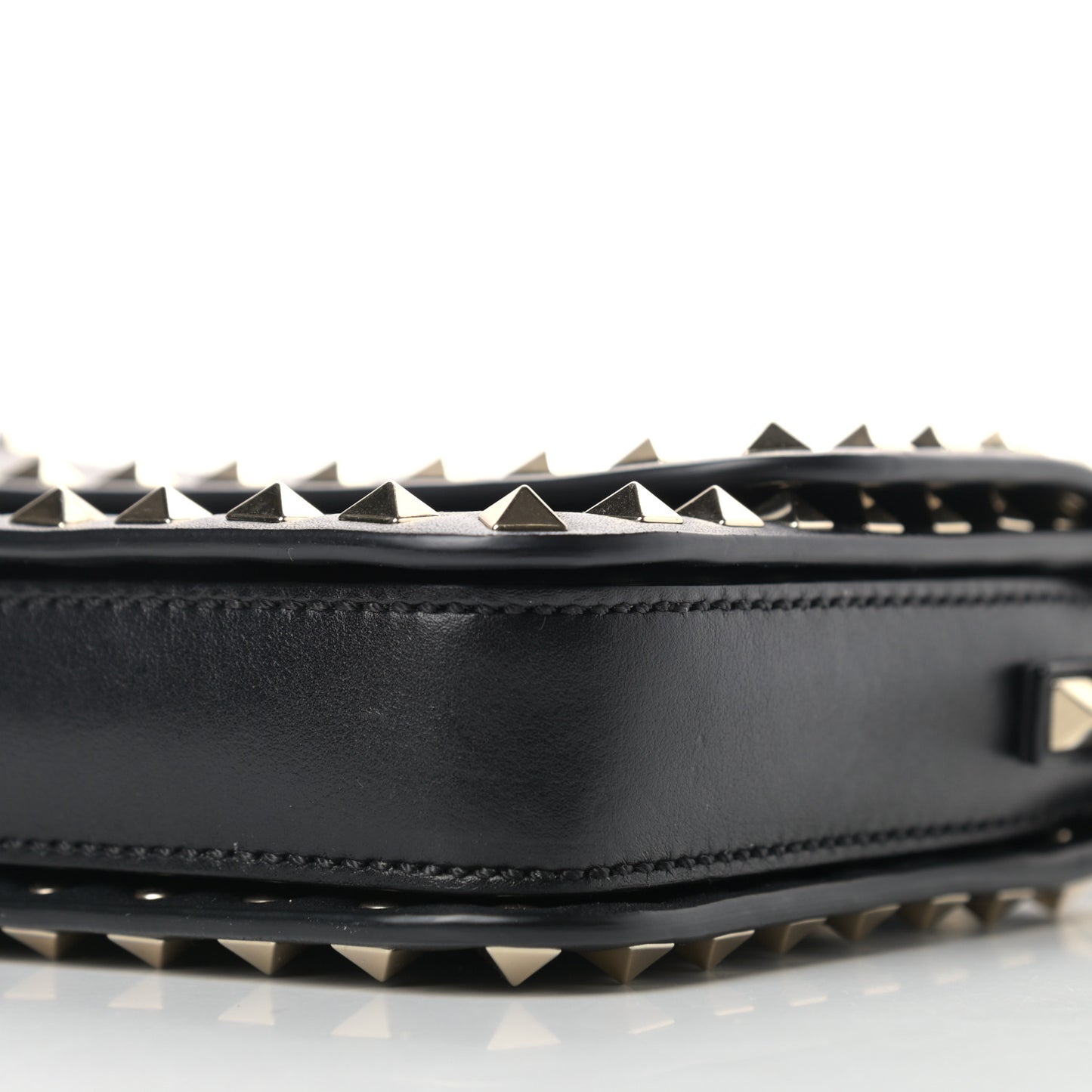 Vitello Rockstud Flap Crossbody Bag Black