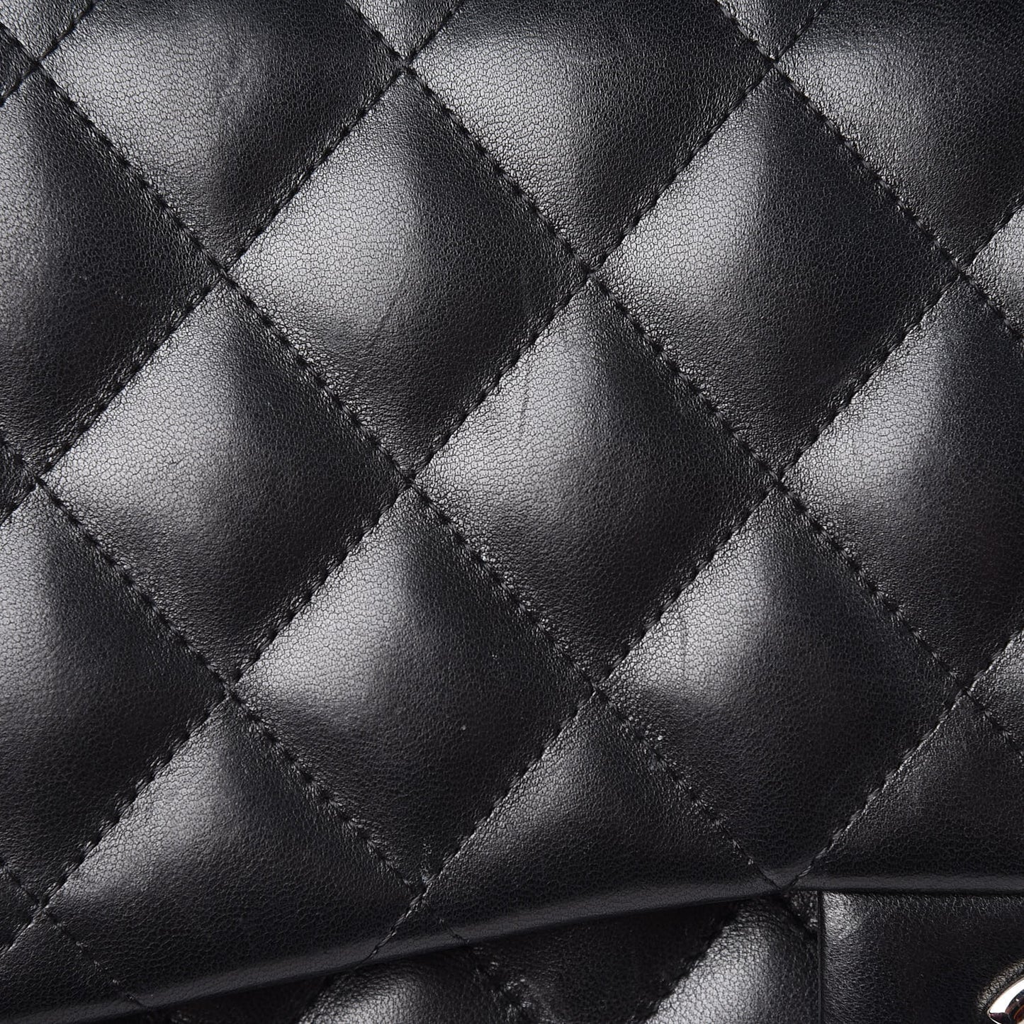 Lambskin Quilted Jumbo Double Flap Black
