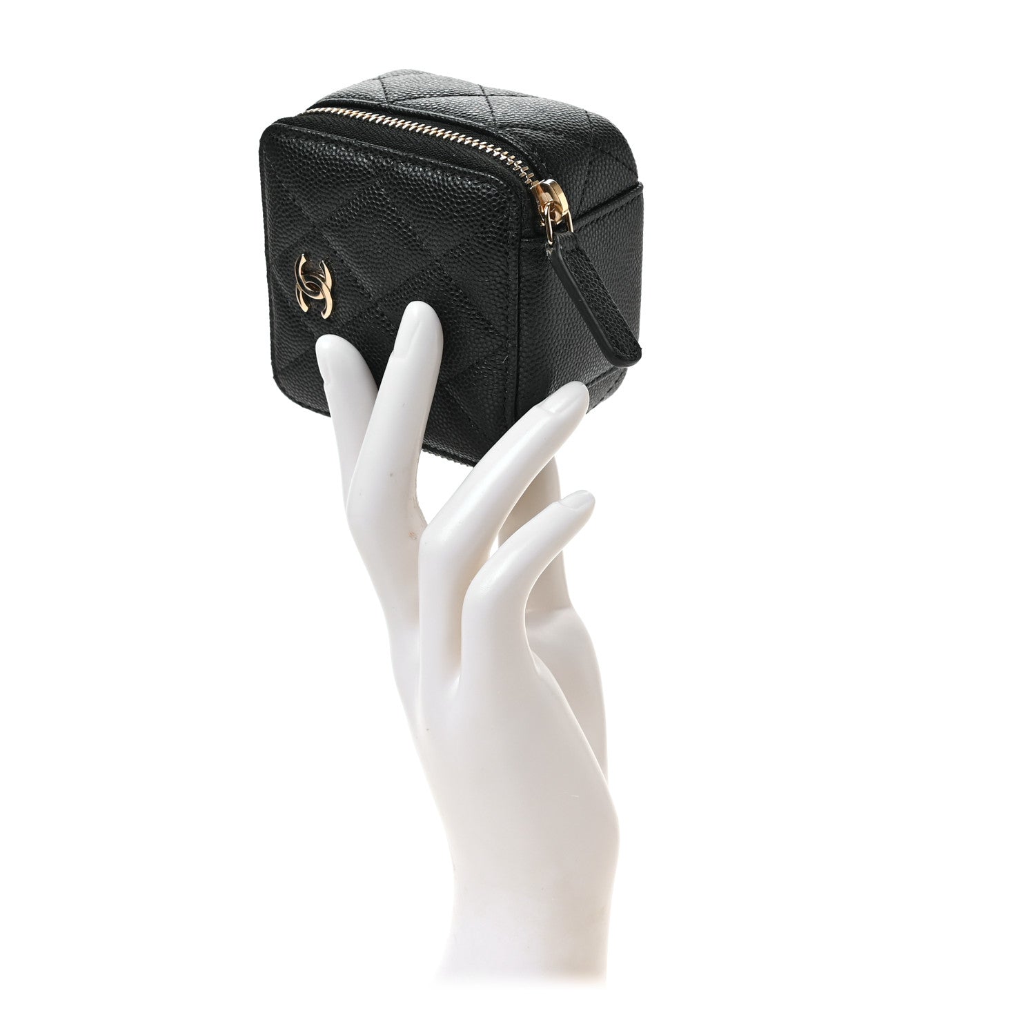 Chanel Caviar Quilted Jewelry Travel Case Black 2 of 6