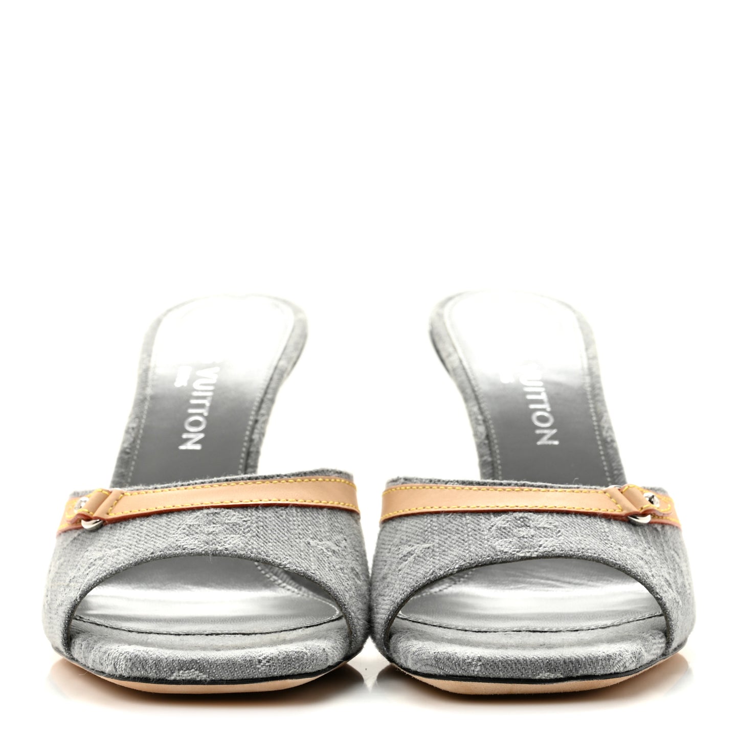 Monogram Denim 6AM Mules 40 Gray