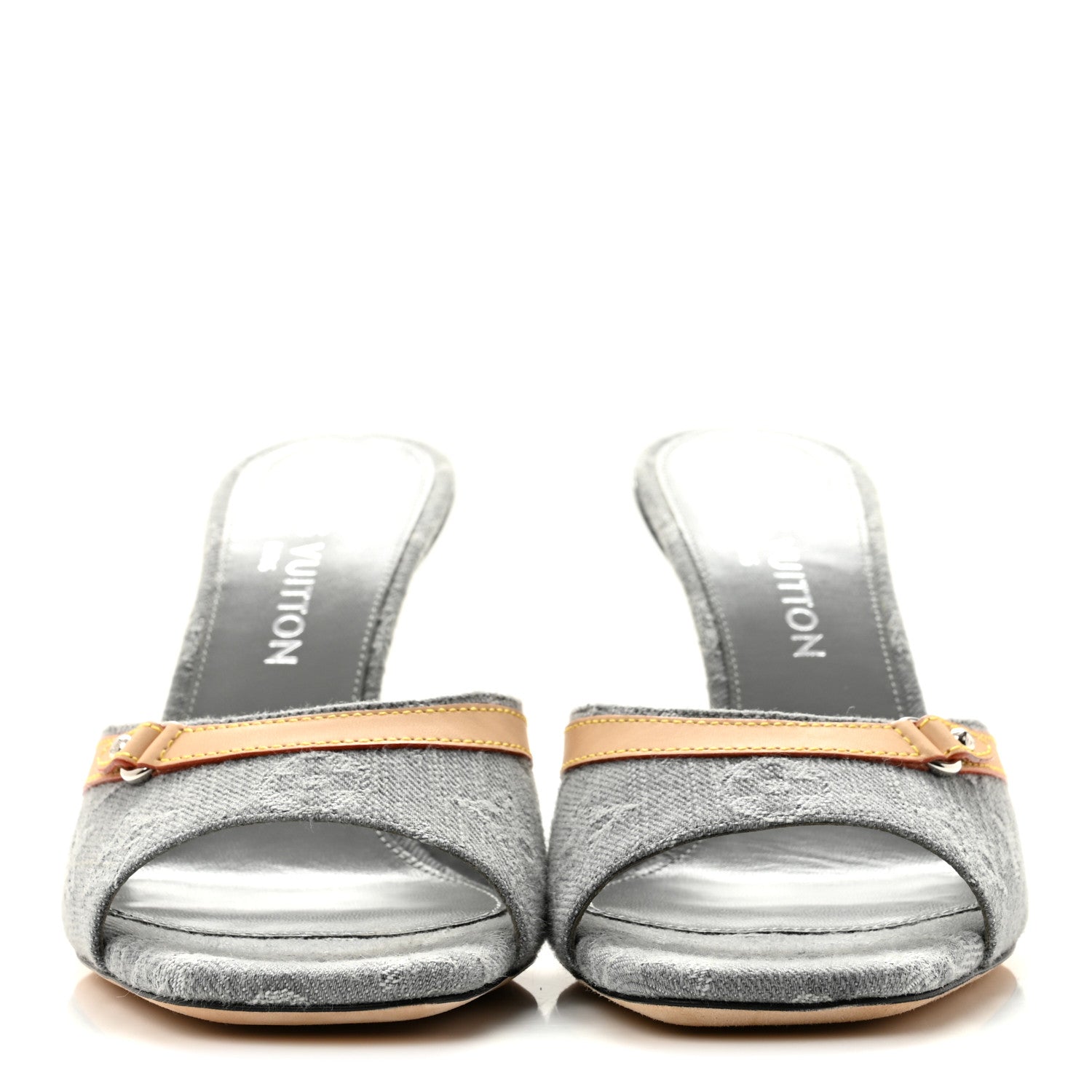 Louis Vuitton Monogram Denim 6AM Mules 40 Gray 3 of 10