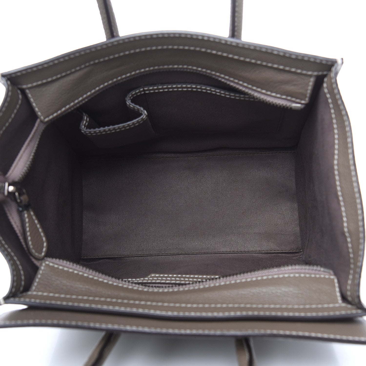 Celine Drummed Calfskin Micro Luggage Souris 5 of 16