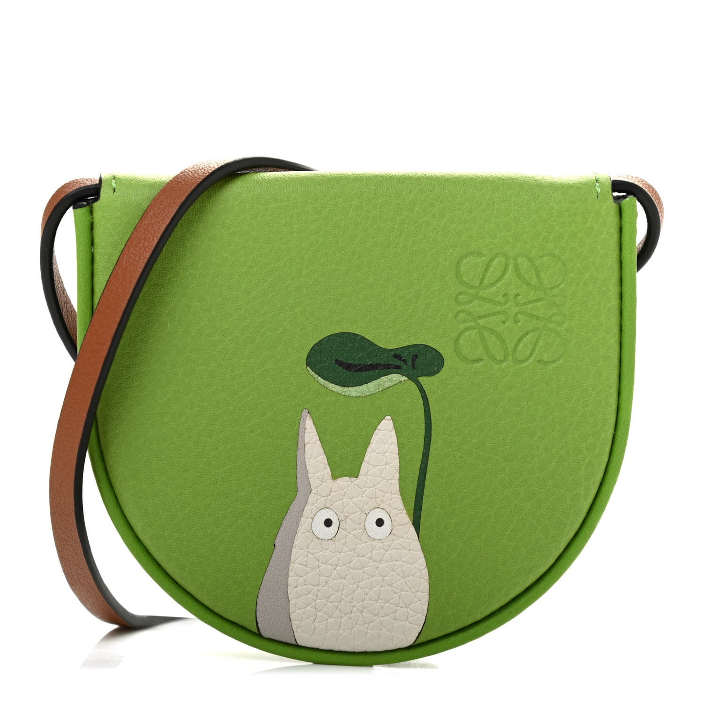 X MY NEIGHBOR TOTORO Calfskin Mini Heel Pouch Apple Green