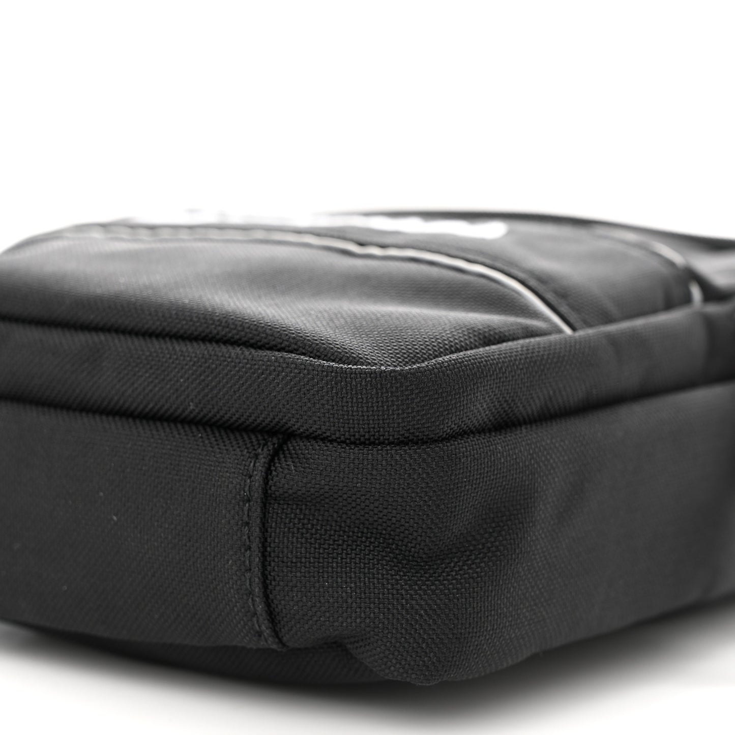 Recycled Nylon Small Sport Messenger Bag Black White