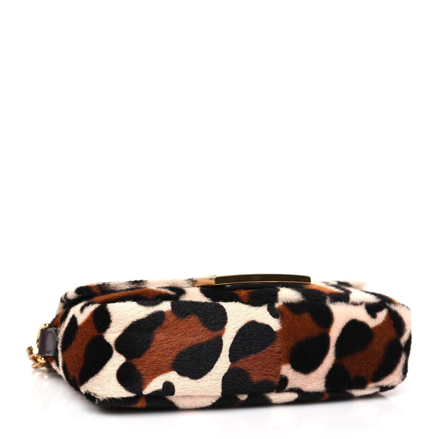 Fendi Calf Hair Leopard Print Mini Baguette Pink Brown 4 of 9
