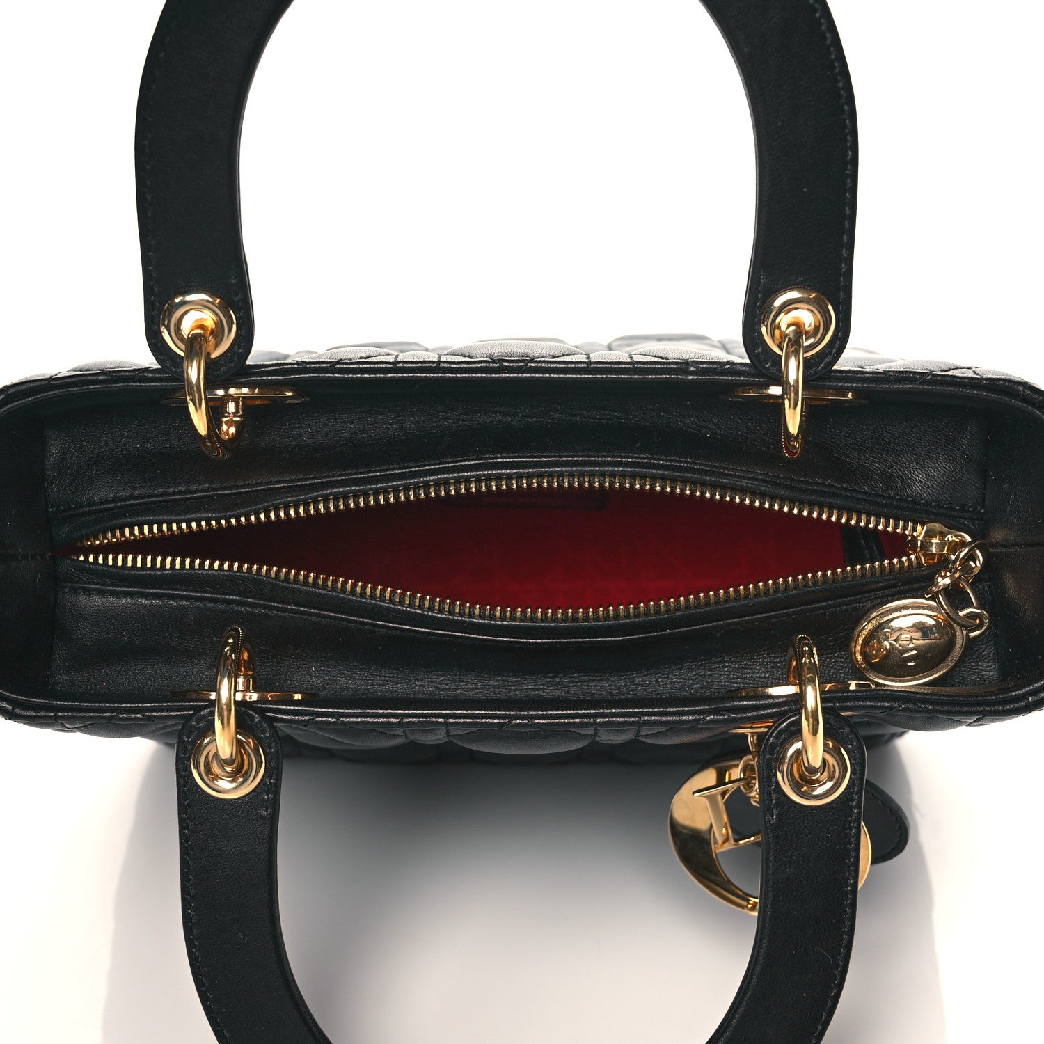 Christian Dior Lambskin Cannage Medium Lady Dior Black 5 of 10