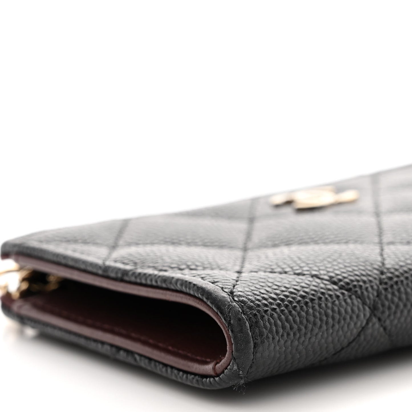 Caviar Quilted Zipped Key Holder Case Black