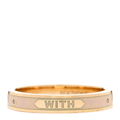 Foundrae 18K Yellow Gold Champleve Enamel Thin Passion Band Ring 54 7 White 3 of 6