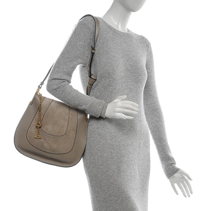 Chloe Calfskin Suede Small Hayley Hobo Cashmere Grey 2 of 6