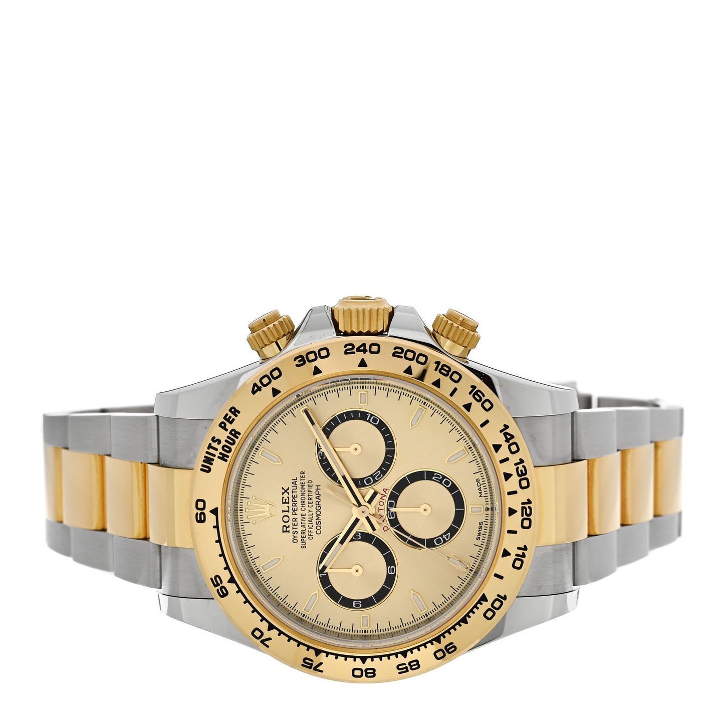 Stainless Steel 18K Yellow Gold 40mm Oyster Perpetual Cosmograph Daytona Watch Champagne 126503