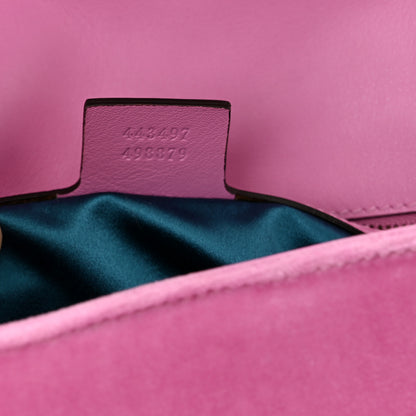 Gucci Velvet Matelasse Marquise Crystals Embroidered Small GG Marmont Shoulder Bag Malva 7 of 10