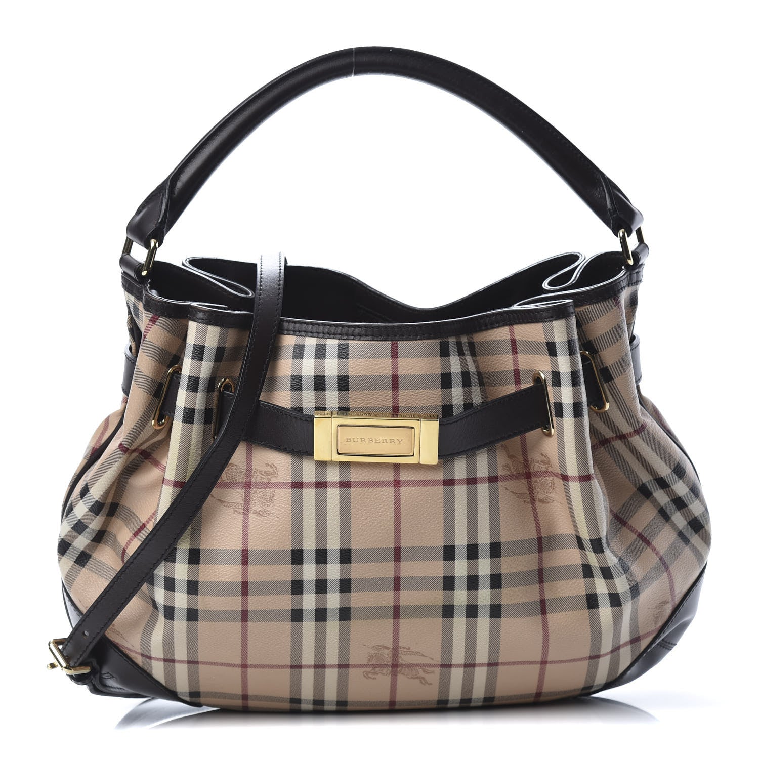 Burberry Haymarket Check Medium Willenmore Hobo Chocolate 1 of 14