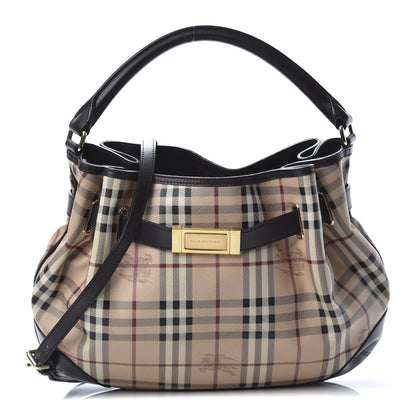 Burberry Haymarket Check Medium Willenmore Hobo Chocolate 1 of 14