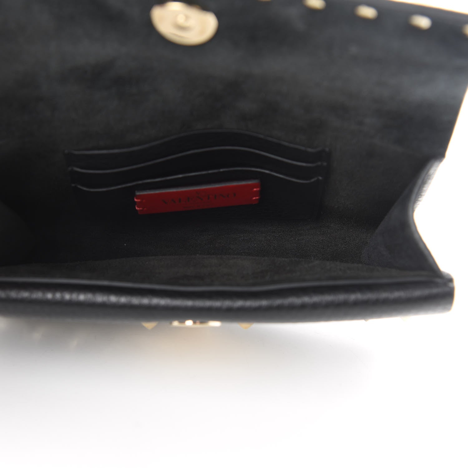 Valentino Garavani Grainy Calfskin Rockstud Double Flap Belt Bag Black 5 of 10