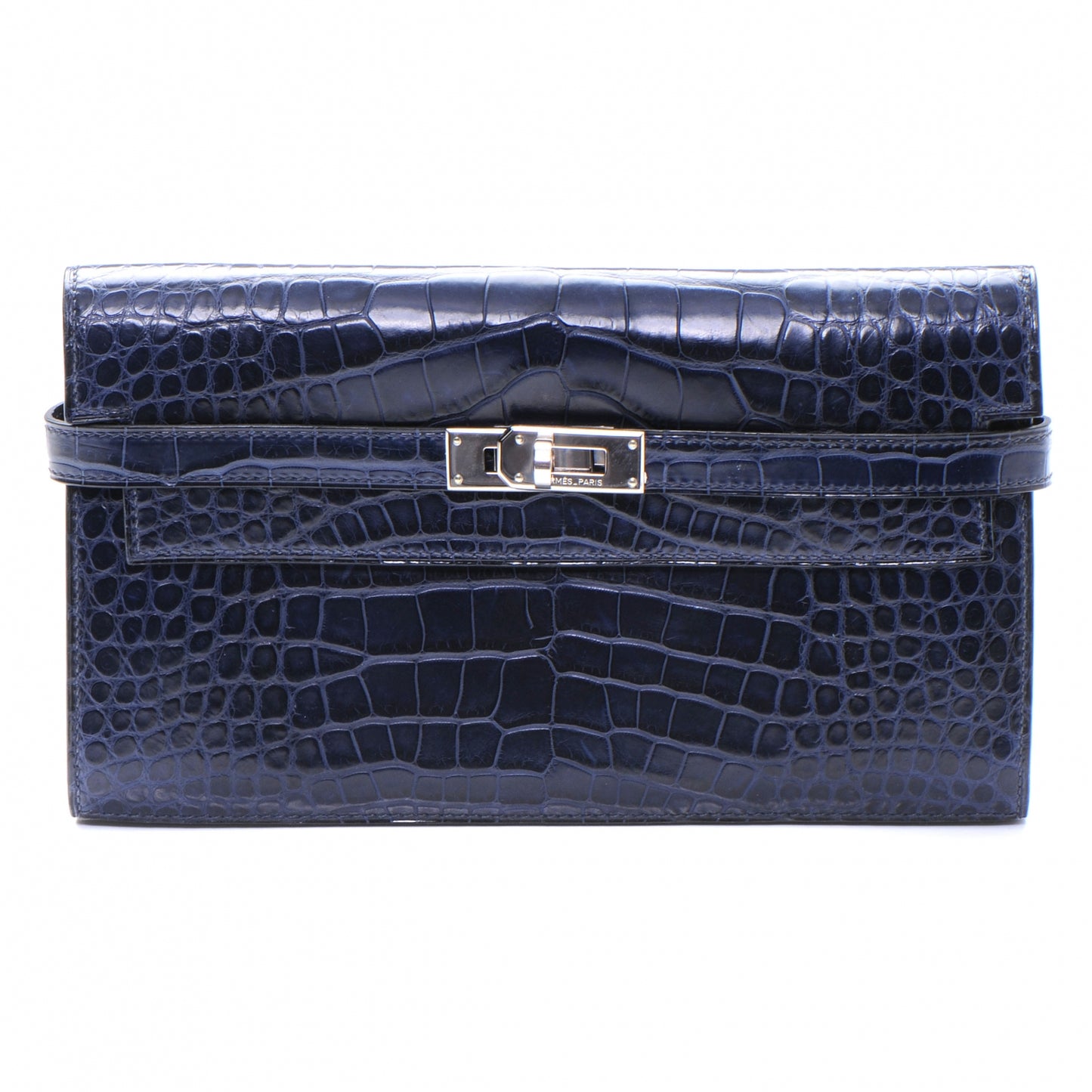 Matte Alligator Kelly Longue Wallet Bleu Abysse